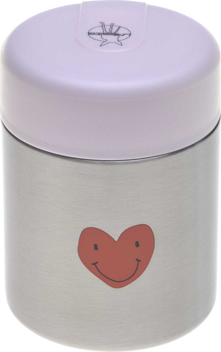 Lässig bewaarbakje food jar voor babyvoeding (isothermisch bewaarpotje) Happy Rascals Heart lavender