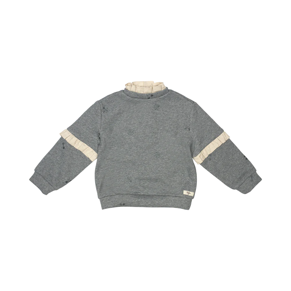 BAJE STUDIO Derby sweater embro - Grey dark melange