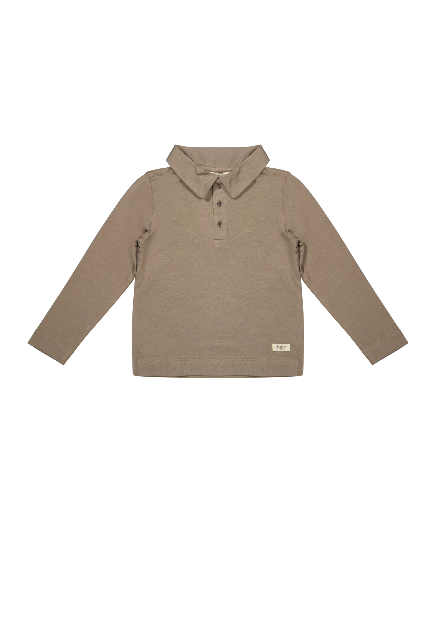 BAJE STUDIO Findon jersey longsleeve polo - Taupe