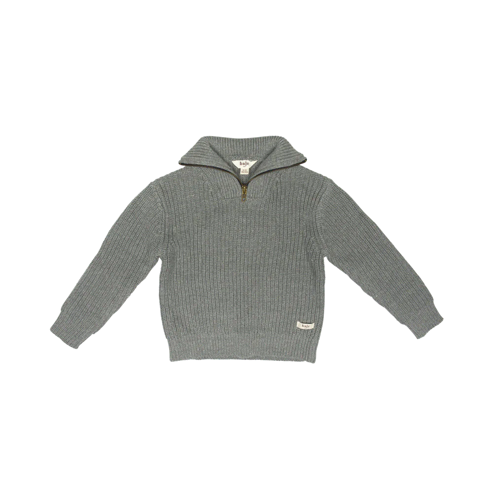 BAJE STUDIO Lennox knit zipper pullover - Grey dark