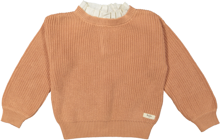 Bajé studio Beau Knitted sweater linen collar peach