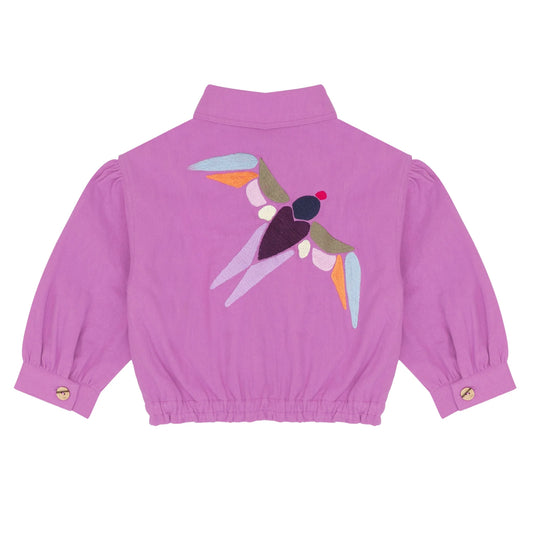 JENEST Marie jacket - Grape purple with bird embro